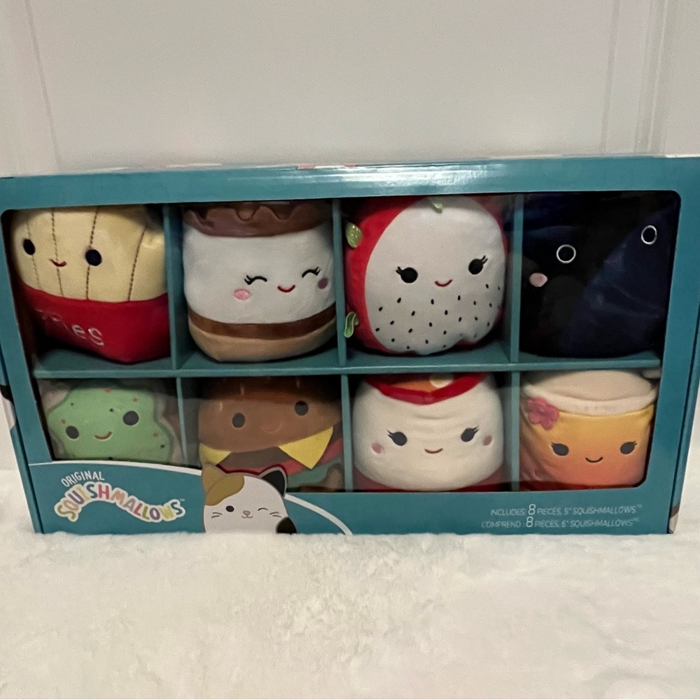 Squishmallow Box Set Food Squad, Floyd Carl, Bergit, Burger Fries 🍔🍟, 5” New